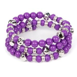 Purple coil bracelet - can also be worn as a choker, headband, or anklet